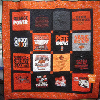 OSU Oklahoma State Univ. T-Shirt Quilt